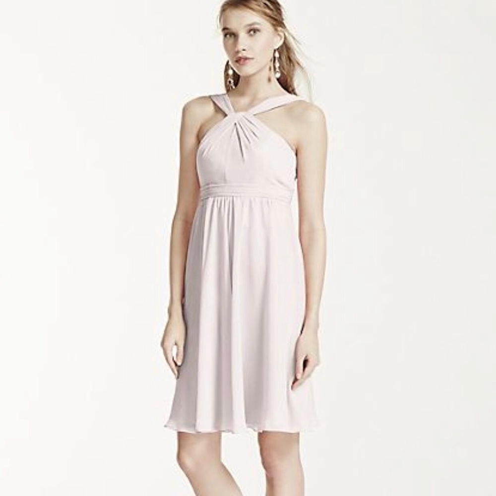 David’s Bridal NWT Short Crinkle Chiffon Dress Sz4